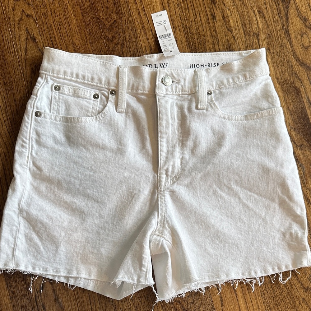 J. Crew White High-Rise Jean Shorts